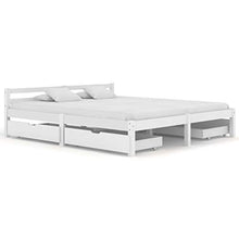 SKM Giroletto con 4 Cassetti Bianco in Massello di Pino 160x200 cm (41.44kg)