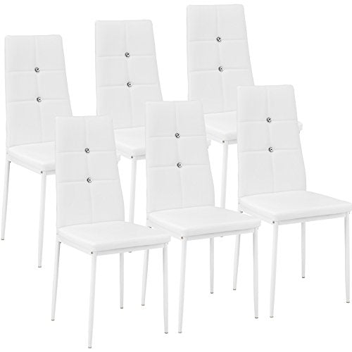 TecTake Set di sedie per Sala da Pranzo 40x42x97cm | - Disponibile in Diversi Colori e quantità – (6X Bianco| No. 402543)