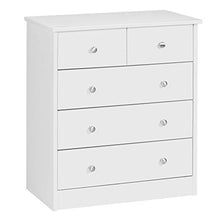 Wohnling Metalloody B01 Comò, Truciolare / Metallo, Bianco / Argento