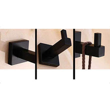 OUNONA Ganci portasciugamani da Bagno Ganci per Bagno Asciugamano da Bagno Appendiabiti Fissato al Muro Gancio Asciugamano Singolo Gancio Quadrato (Nero)