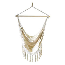 SASAU Cotone Corda Net Swing Nappe Nappe a Hammock Sedia Beige Boemia Stile Appeso Gancio Gancio Camera da Letto Giardino Albero a Sospensione sedili