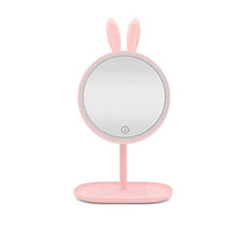 AJH Casa Specchio da toeletta Specchio da Trucco Specchio per Trucco Luce a LED 2 in 1 Lampada da Tavolo Rotonda Mini Specchio Portatile di Bellezza Specchi per Touch scr
