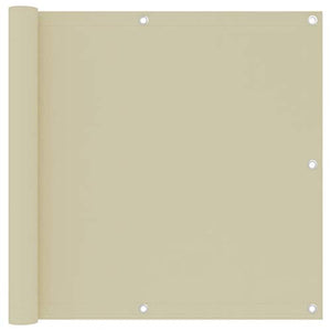 vidaXL Paravento da Balcone Crema 90x500 cm Tessuto Oxford