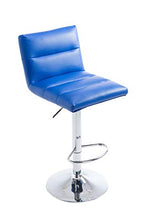 CLP Sgabello Bar Limerick In Similpelle I Sedia Cucina Girevole 360° Regolabile 84-105 CM I Sgabello Imbottito In Metallo, Colore:blu, Colore del telaio:cromo
