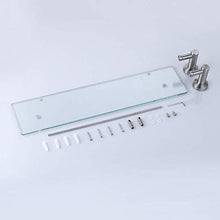 DNSJB Mensola in Vetro per Bagno, Mensola in Vetro monostrato a Parete per Bagno con Recinzione Protettiva in Acciaio Inox 304, 20"× 3,9" × 4,7"