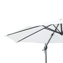 Outsunny Ombrellone Decentrato Angolazione Regolabile Girevole a 360 da Giardino Poliestere Φ294x248cm Bianco Crema