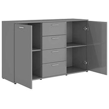 XHCP Credenza, Comodino, Comodino, Mobile Laterale per Soggiorno Camera da Letto Camera da Letto Nero Lucido 120x35,5x75 cm truciolare