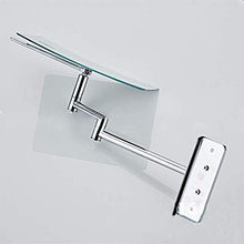 GEDHH 3X Ingrandito Monte Muro Specchio Ingranditore,Rettangolare Cromo Lucido Specchio Vanità,Girevole Estensibile Specchio Bagno Silver 14x22cm(6x9inch)