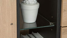 Meubletmoi - Armadio a 4 ante e 1 cassetto, in legno chiaro e nero, design industriale moderno, collezione Alia