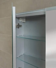 Specchiera specchio bagno pensile contenitore 2 ante, fascia led, cm.67x60x15