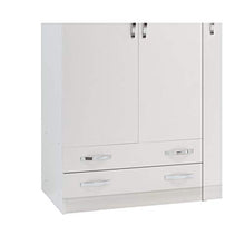 WEBMARKETPOINT Armadio 3 ante con cassettiera Bianco Frassinato Cm 135x52xH 210