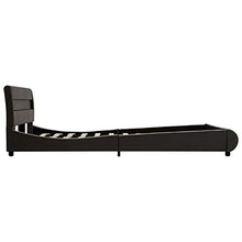 Tidyard Struttura Letto Singolo/Matrimoniale Moderno a Doghe con LED Rivestimento in Similpelle,Letto a Doghe,160x200 cm,Antracite