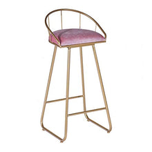 FLYTYSD Moderno Bar Sgabelli con I Piedini di Metallo Oro, Bar Moderno Altezza Sedia di Velluto Imbottito Sedile Imbottito, Bar Bistro Cucina Dining Chair Sgabelli,75cm