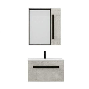 YLiansong-home Mobile da Bagno Specchio Mobile da Bagno e lavabo Combinazione Bagno Bagno Small Appartamento Senza lacca Set di armadi per lavabo da Bagno (Color : Gray, Size : 47x61x40cm)