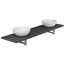 Set Mobili da Bagno 3 pz in Ceramica Grigia