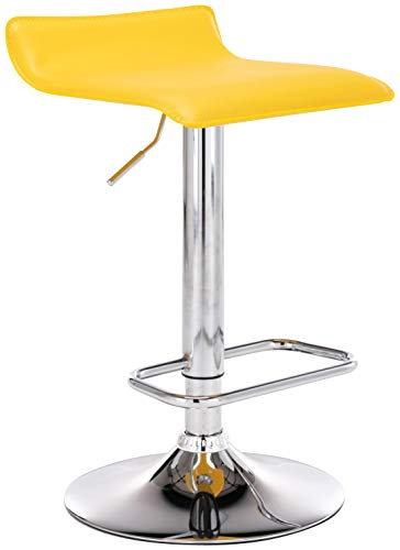 CLP Sgabello Bar Dyn Imbottito in Similpelle I Sedia Bancone Regolabile 60-78 CM I Sgabello Alto Girevole 360°, Colore:Giallo