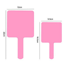 NO Heiqlay Specchi Portatili Rosa, Specchio a Mano con Manico, Specchio a Mano per Parrucchiere, per barbieri e Parrucchieri Professionisti (9x16 cm, 12x22 cm, 2 Pezzi, Rosa)