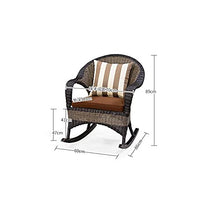 XinQing-Sedia a Dondolo Sedia a Dondolo all'aperto reclinabile, Telaio in Lega di Alluminio, Sedia retrò PE Rattan, Adatta per Giardino, terrazzo, Cortile 60x86x89cm