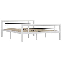 Tidyard Struttura Letto Matrimoniale in Metallo Bianco/Grigio con Doghe 140/160x200 cm,Giroletto Matrimoniale in Metallo con Doghe 140/160x200 cm,Telaio Letto Matrimoniale in Metallo con Doghe