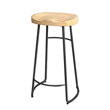 YS Sedia Sgabello da Bar Sedile Bar, Ferro da Stiro Art Pub Gamba Nera con Poggiapiedi Cucina Casa Pranzo Semplice per Bancone,65 cm,65 cm
