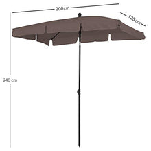 BAKAJI Ombrellone da Giardino Palo Centrale 200 x 125 cm Palo 32mm 4 Stecche Struttura Acciaio Inclinazione Regolabile Arredamento Esterno Gazebo Piscina Giardino Terrazzo Ambienti Esterni Tortora