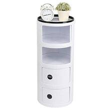 Componibile,Mobile Bagno 4 Strati Componibile,Contenitore di Stoccaggio Porta Scorrevole di Forma Rotonda per la Casa,Bianco,32 * 76cm