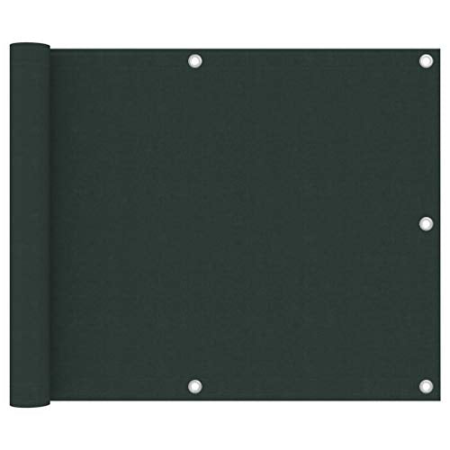 vidaXL Paravento da Balcone Verde Scuro 75x600 cm Tessuto Oxford