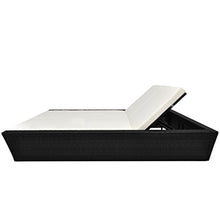 Festnight Lettino Prendisole Matrimoniale a Doppio in Polirattan Marrone/Grigio da Giardino/Patio/Mare/Piscina/Spiaggia per Esterno 200 x 138,5 x (30-73) cm