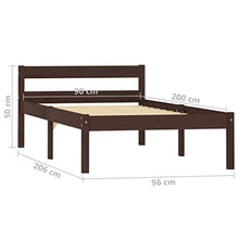 SKM Giroletto Marrone Scuro in Legno Massello di Pino 90x200 cm (12.92kg)