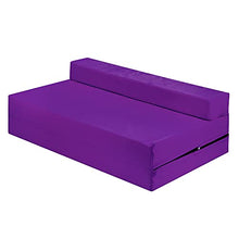 G & H - Materasso pieghevole pieghevole per letto matrimoniale, con rivestimento rimovibile, colore: viola