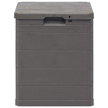 BIGTO - Scatola portaoggetti da giardino in plastica (con struttura in legno), 42,5 x 44 x 50 cm (L x P x A), marrone