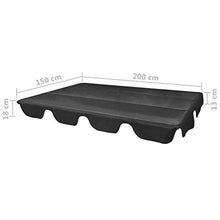 Tidyard Baldacchino di Ricambio per Dondolo da Giardino, Copertura di Ricambio Nero 226x186 cm