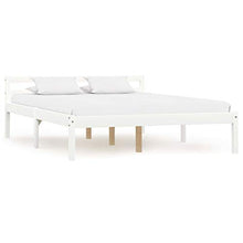 Lasamot Struttura Letto in Legno massello di Pino Bianco, giroletto per Camera da Letto Famiglia Pratico giroletto in Stile Moderno 206 x 146 x 60 cm (Lunghezza x Larghezza x Altezza) con 2 cassetti