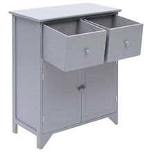 mewmewcat Armadietto Grigio in Legno di Paulownia 60x30x75 cm