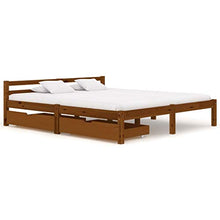 FAMIROSA Giroletto con 2 Cassetti Marrone Miele Legno di Pino 160x200 cm-0523
