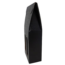 10 scatole nere per 2 bottiglie vino verticali modello bordolese, borgognotta robuste strenne natalizie cartone accoppiato e maniglia esterna cm.18x9x38,5h - 2 NERE