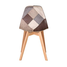Set di 4 Sedie da Pranzo Patchwork Imbottite in Tessuto per Cucina, Soggiorno e Ristorante (Marrone 02)