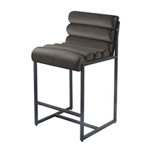 Dami Living Tony - Sgabello da bar con rivestimento in velluto grigio, 65 cm