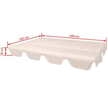 Festnight- Copertura Baldacchino di Ricambio per Dondolo da Giardino Beige 249x185 cm