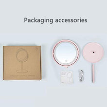 AJH Home Specchio da toeletta Specchio da Trucco Specchio da Trucco Rotondo Ricaricabile USB Specchio per Trucco Illuminato con luci dimmerabili Specchi Touch Screen