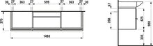 Laufen Contenitore Case Vanity, 1 cassetto 1490x460x375, Si Adatta a lavabi Palazzo 811706, 812706, 813706, 814706, 814706, colorazione: Bianco Lucido - H4013510754751