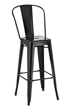 CLP Sgabello Bar Aiden In Metallo Verniciato A Polvere I Sgabello Design Industrial I Sedia Sgabello Da Bancone, Colore:nero