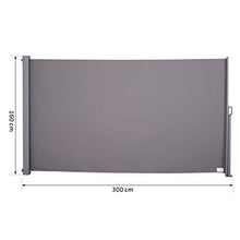 Outsunny Tenda da Sole Laterale e Avvolgibile (3x1.6m) in Alluminio e Poliestere Imperemabile Anti-UV, per Vento/Privacy