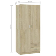 Tidyard Armadio Rovere Sonoma 80x52x180 cm in Truciolato