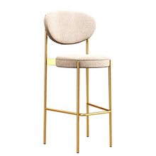 GYPPG Elegante Sgabello Bar con Schienale Alto seggiolone Altezza Seduta 25,6/29,5 Pollici | Gambe in Metallo Dorato e Sedile Imbottito in Tessuto Morbido | Sedie per