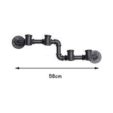 LHQ-HQ Muro Vino Rack Metal Shelf Vino Hanging Bottiglie di Vino Organizzatore, Can Contiene 4 Bottiglie, Nero, L58cm