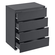 [en.casa] Comò con 4 Cassetti e Piedini Casettiera Capiente 101,5 x 80 x 48 cm Mobile Multiuso per Camera/Ufficio - Grigio Scuro