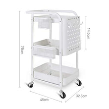 LYM &ripiano di stoccaggio Scaffalature Home Scaffale da Cucina Soggiorno Camera da Letto Carrello di stoccaggio Beauty Salon Carrello a Ruote Mobile Bianco Scaffale di Finitura