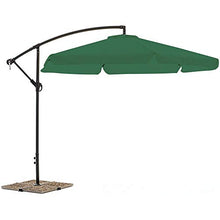 Mediawave Store - Ombrellone FUBUCA Colore Verde decentrato a Banana 300x230H cm con Frangia, per Esterno Bar, Giardino e Arredo Piscina, Richiudibile, Struttura in Ferro Verniciato con Base a Croce