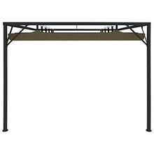 Tidyard Gazebo da Giardino con Tetto Retrattile 180 g/m² 3x3 m Gazebo Pergola Pergola da Giardino Telo Scorrevole Poliestere Impermeabile Struttura in Acciaio con Tetto a Scomparsa